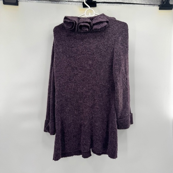 Soft surroundings Purple Ruffled Women's cardigan duster sweater size S - Picture 4 of 7